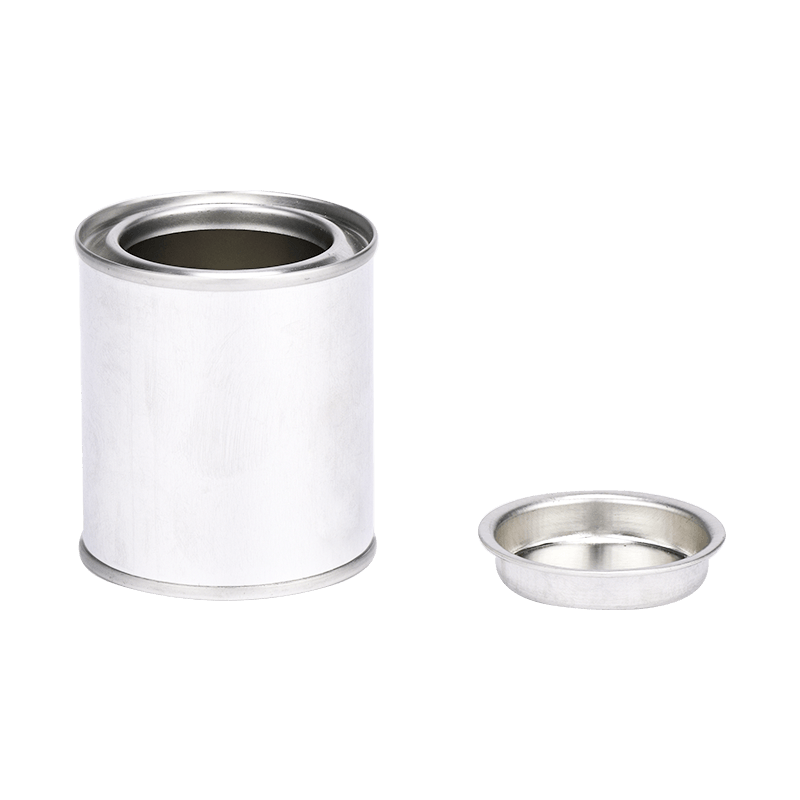 Barattolo di latta rotondo in argento da 100 ml senza rivestimento con vernice/colla